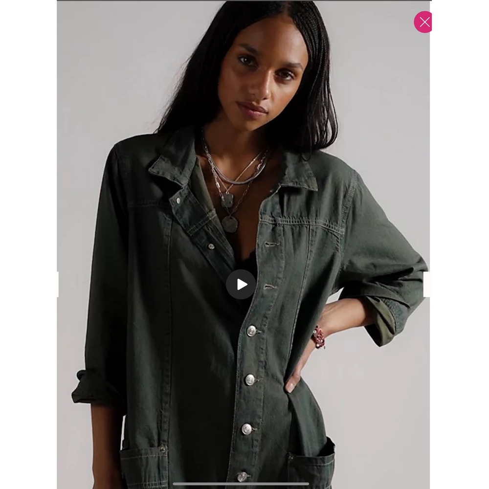 We The Free Margarita Jumpsuit Size S GREEN EVERGLADES - Picture 2 of 10